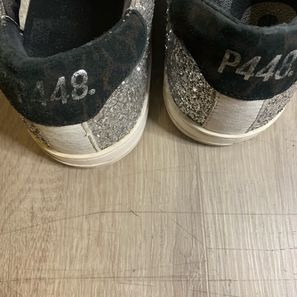 P448 White and Silver Glitter Sneakers - Picture 6 of 6